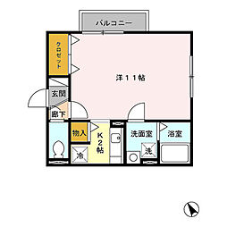 センチュリオンA ワンルームの間取図画像