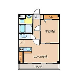 ベリーコート 1LDKの間取図画像