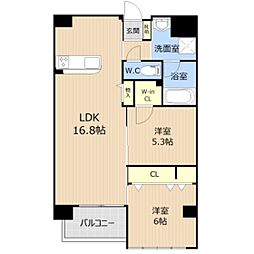 GLCSHINOE 2LDKの間取図画像