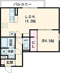 PREMILIFE須賀 1階1LDKの間取り