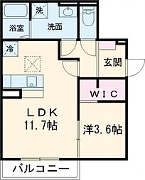 PREMILIFE須賀 2階1LDKの間取り