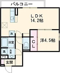 PREMILIFE須賀 2階1LDKの間取り