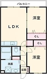 ラフィーネTAMAI2 2LDKの間取図画像