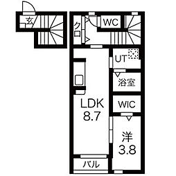 URBAN COURT松島(アーバンコート) 2階1LDKの間取り