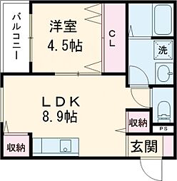JR豊肥本線 原水駅 5.5kmの賃貸アパート 1階1LDKの間取り