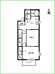 パティオi 2DKの間取図画像