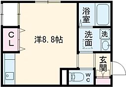 JR豊肥本線 光の森駅 徒歩15分の賃貸アパート 1階ワンルームの間取り