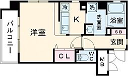 ウォームスヴィル神戸元町JP 5階1Kの間取り