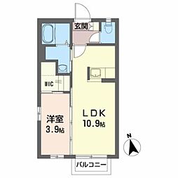 エス・キーメイト 1LDKの間取図画像