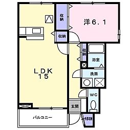 サンブリッジ2 1LDKの間取図画像