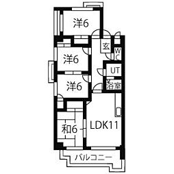 ピュア中平 4階4LDKの間取り