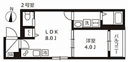 バズ北巽 1LDKの間取図画像