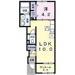 ギンガムフラッツ 1LDKの間取図画像