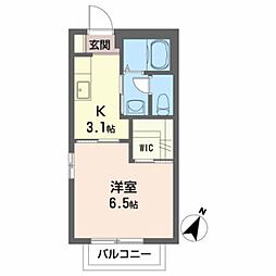 JR東北新幹線 古川駅 バス10分 古川自動車教習センター下車 徒歩5分の賃貸アパート 2階1Kの間取り