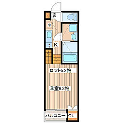 Ｓｔａｔｉｃｅ 2階1Kの間取り