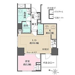 ザ・パークハウス麹町テラス 1LDKの間取図画像