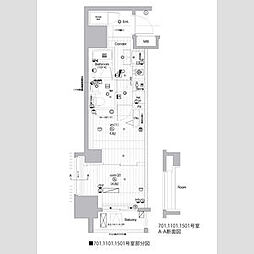 プレミアムキューブ亀戸 2Kの間取図画像