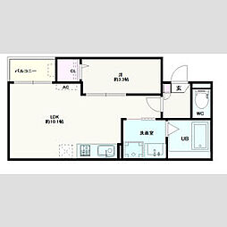 Jack yakushiI 1階1LDKの間取り