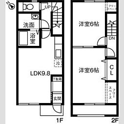 MAISONETTE GRACIA B棟 1階2LDKの間取り
