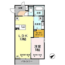 リヤン環水 3階1LDKの間取り
