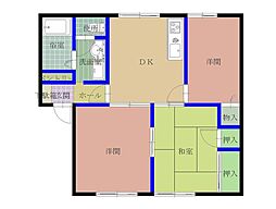 サニーコートＣ 205 1階3DKの間取り