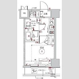 LUMEED横濱南 1Kの間取図画像