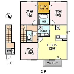 D-room代官屋敷A棟 3LDKの間取図画像
