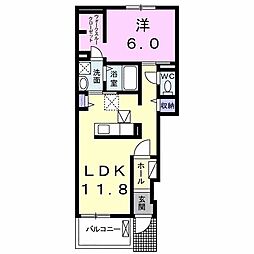 エアリーガーデン 1LDKの間取図画像