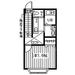 ルミエール 1Kの間取図画像