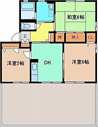 東武桐生線 阿左美駅 徒歩22分の賃貸アパート 1階3DKの間取り