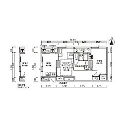 東雲キャナルコートＣＯＤＡＮ11号棟 1120 11階2DKの間取り
