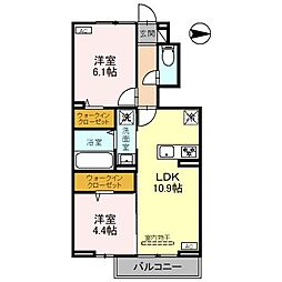 Pastel Villa 2LDKの間取図画像