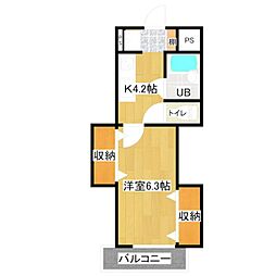 プチメゾン天満 3階1Kの間取り