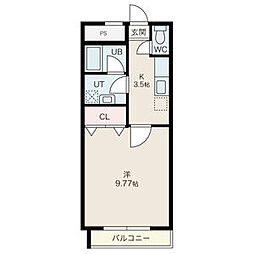 COMFORT  PLACE 1階1Kの間取り