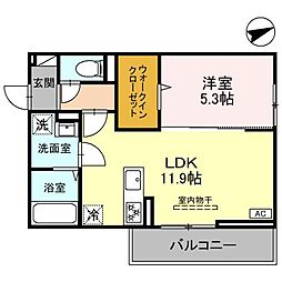 JR高崎線 倉賀野駅 徒歩32分の賃貸アパート 3階1LDKの間取り
