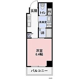ワイズタワー新栄 2階1Kの間取り