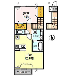 ルミエールエヴァー 1LDKの間取図画像