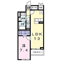 世田谷区大蔵1丁目アパート 1LDKの間取図画像