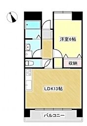 シャインコート・チボリ 1LDKの間取図画像