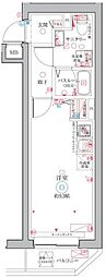クレヴィスタ阪東橋 ワンルームの間取図画像