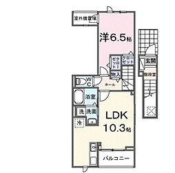 サニープレイス　古町 2階1LDKの間取り