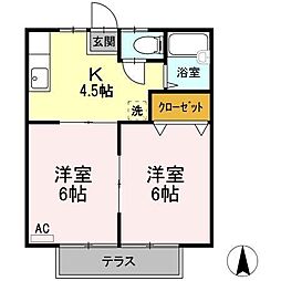 MeitenLynx（ミーティヌリンクス） 1階2Kの間取り