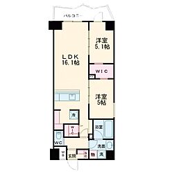 コンフォリア・リヴ谷町四丁目 9階2LDKの間取り