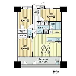 ネオグランデ藤ヶ丘 3階3LDKの間取り