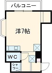 京阪交野線 宮之阪駅 徒歩6分の賃貸マンション 3階ワンルームの間取り