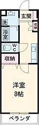 シューフルール6 1Kの間取図画像