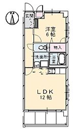 セソワ西川口 1階1LDKの間取り