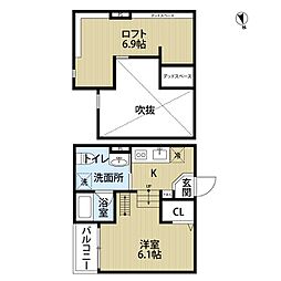 Ｓｋｙ　Ｇｒａｃｅ 1階ワンルームの間取り