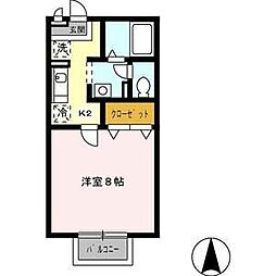 ポレール・K 1Kの間取図画像
