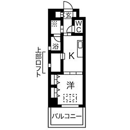 ARROW FIELDS貮番館 9階1DKの間取り